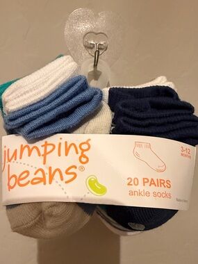 jumping beans 20-Pair Ankle Socks in Navy, Light Blue, Teal, White, Gray, Cream